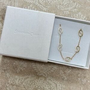 Brand New Gold Tone Adjustable Length Bracelet Infinity Round S Wave Gift Box